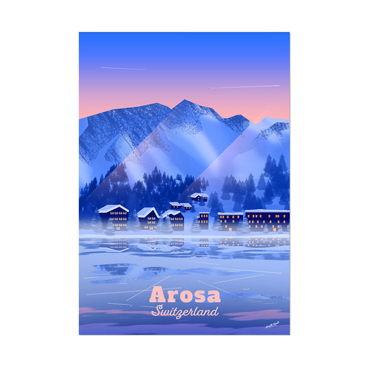 Arosa, Switzerland - modern vintage Poster