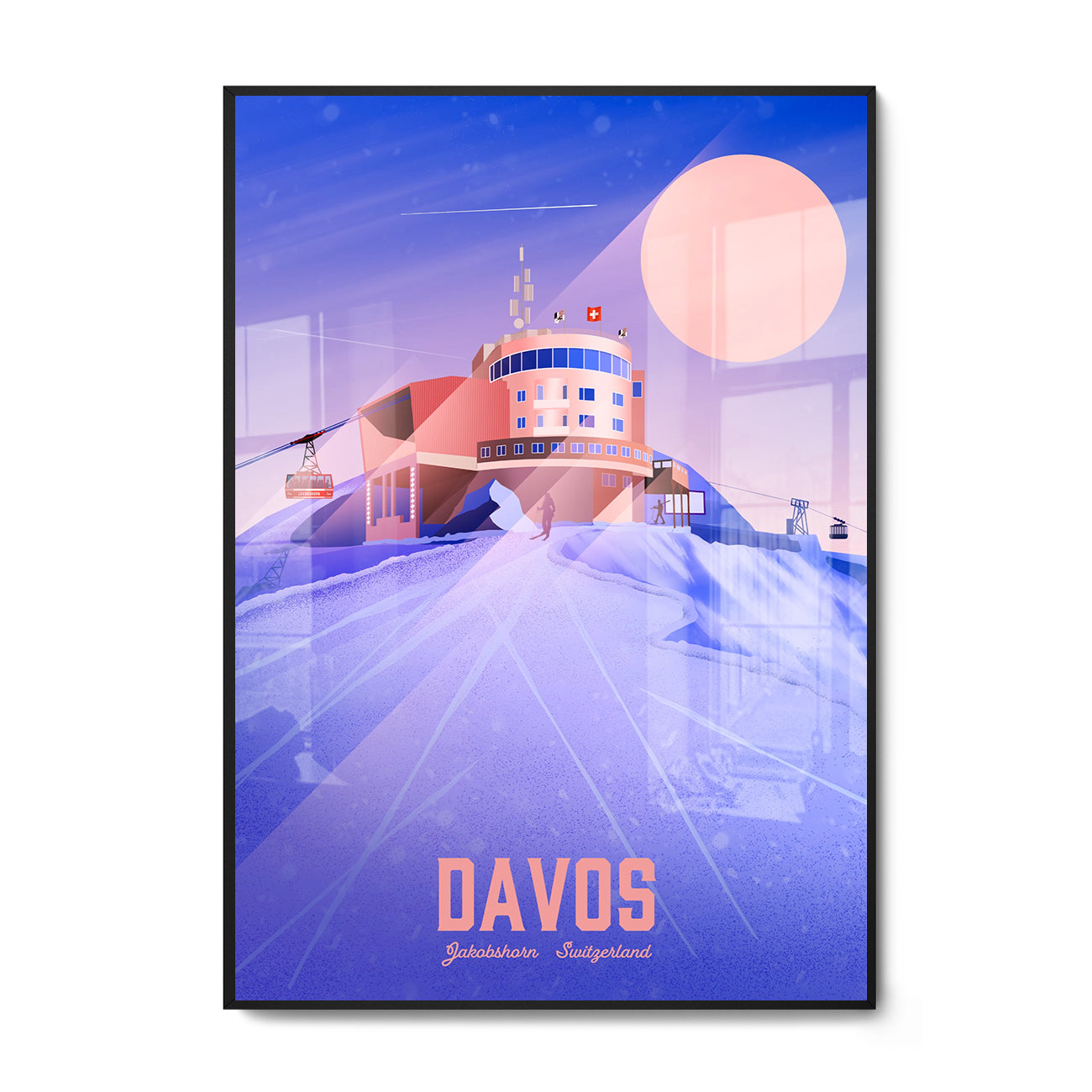 Framed poster of Davos Jakobshorn