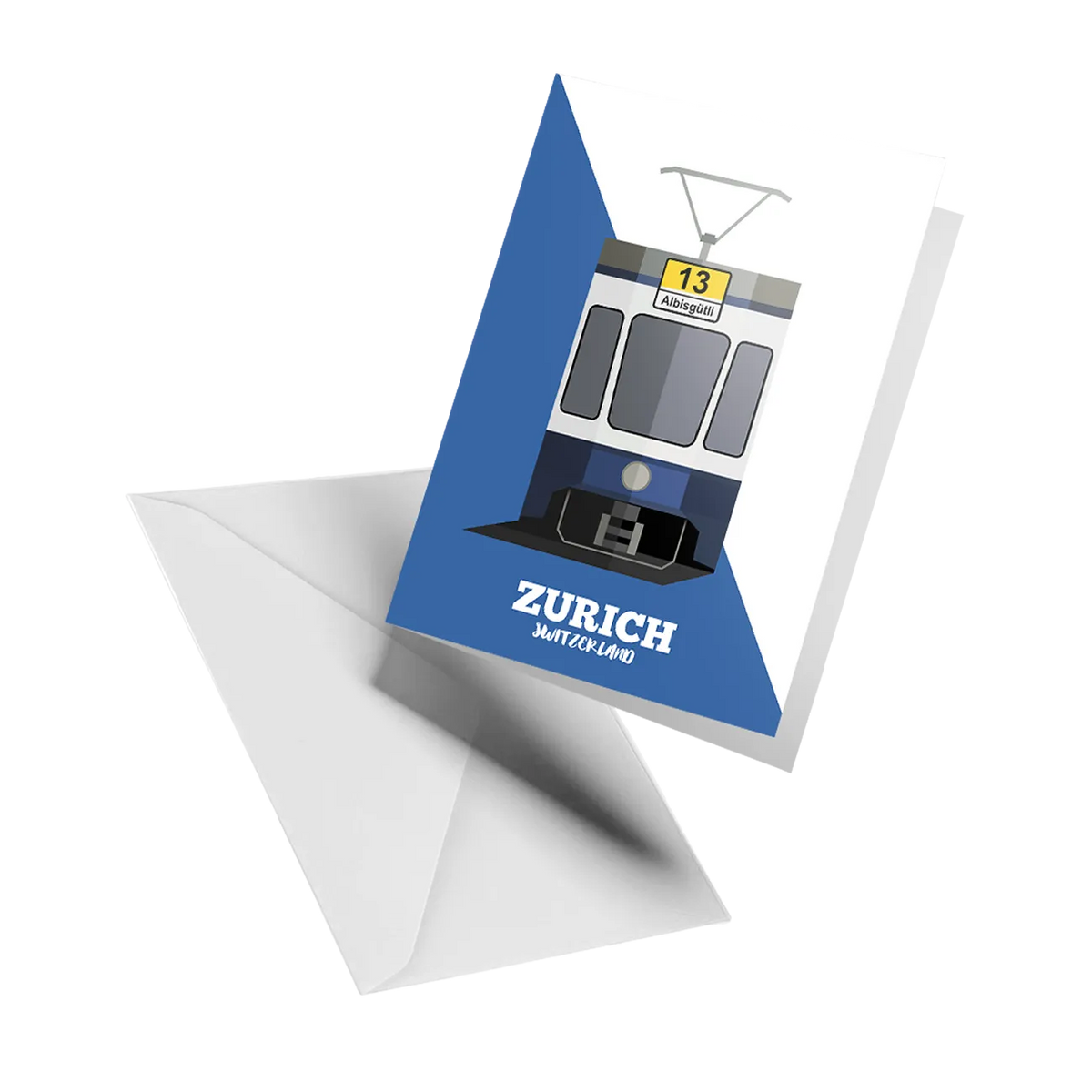 Illustrated greeting card by LEKKA: Zurich's tram 13, one of the city's icons