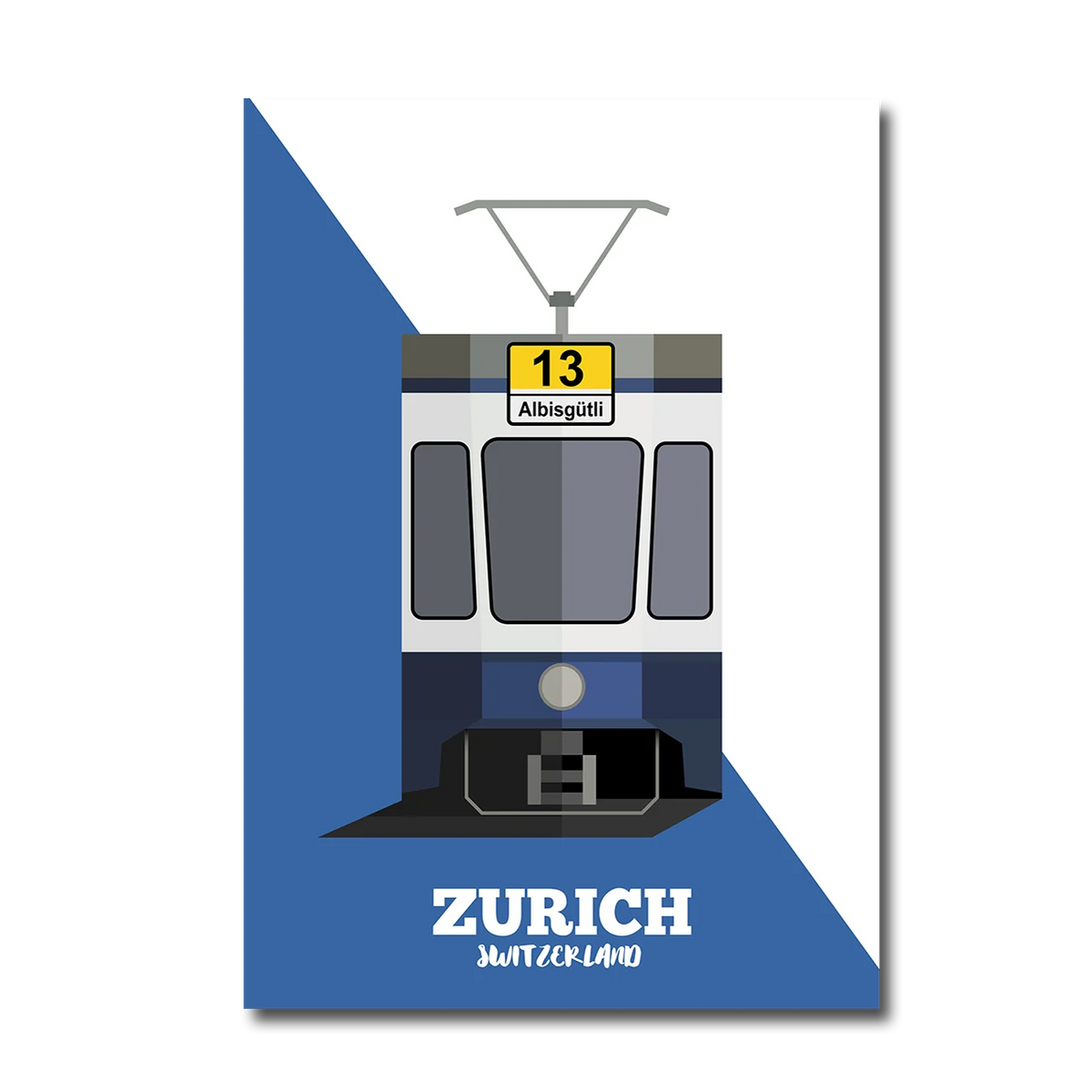 Aluminium Dibond print by LEKKA: Zurich's tram 13, one of the city's icons
