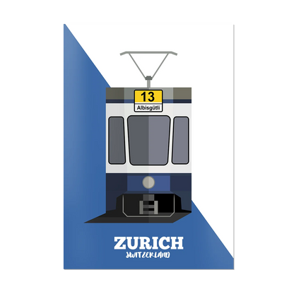 Unframed A2 poster by LEKKA: Zurich's tram 13, one of the city's icons