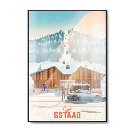 Gstaad Ski Poster | Eggli | Swiss Alps Wall Art