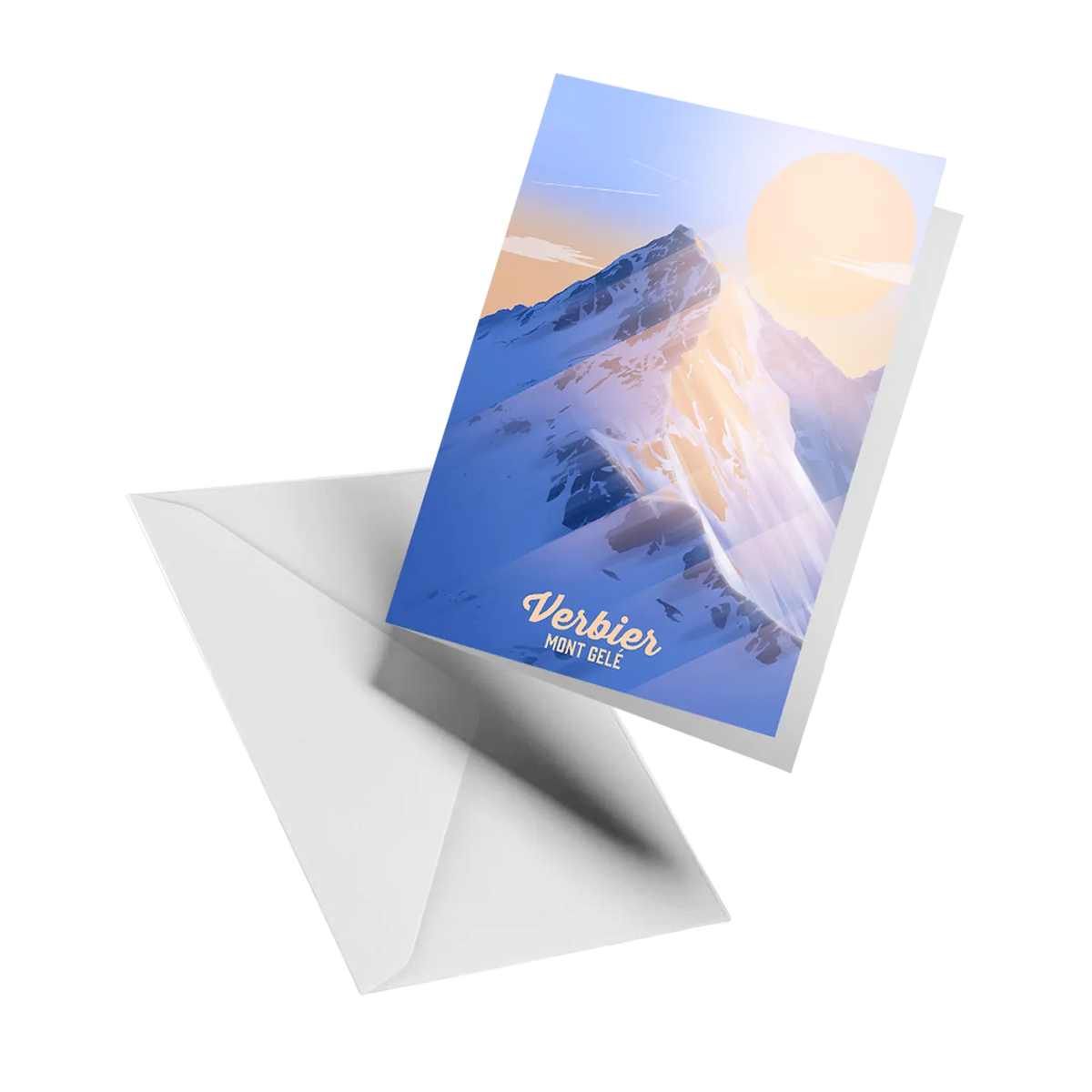 Illustrated greeting card by LEKKA: Verbier in the Valais Alps